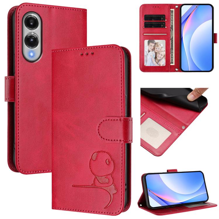 Litter Panda Embossing RFID Leather Phone Case with Lanyard, For Galaxy S26 FE 5G, For Samsung Galaxy S26+ 5G, For Samsung Galaxy S26 Edge 5G, For Samsung Galaxy S26 Ultra 5G, For Samsung Galaxy S26 5G, For Samsung Galaxy S25 Edge 5G                   ...