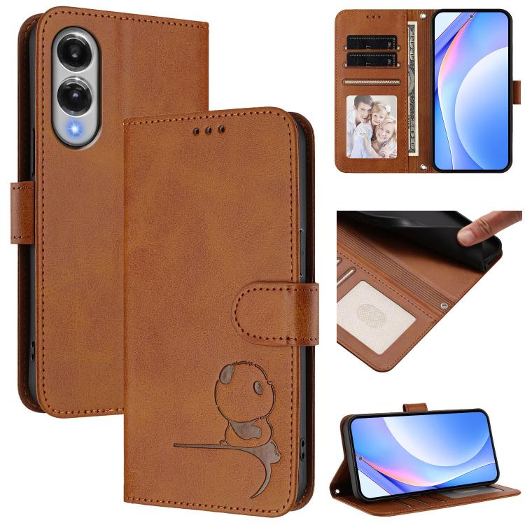 Litter Panda Embossing RFID Leather Phone Case with Lanyard, For Galaxy S26 FE 5G, For Samsung Galaxy S26+ 5G, For Samsung Galaxy S26 Edge 5G, For Samsung Galaxy S26 Ultra 5G, For Samsung Galaxy S26 5G, For Samsung Galaxy S25 Edge 5G                   ...