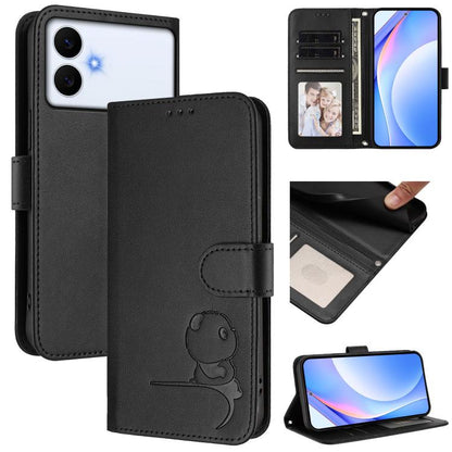 Litter Panda Embossing RFID Leather Phone Case with Lanyard, For Galaxy S26 FE 5G, For Samsung Galaxy S26+ 5G, For Samsung Galaxy S26 Edge 5G, For Samsung Galaxy S26 Ultra 5G, For Samsung Galaxy S26 5G, For Samsung Galaxy S25 Edge 5G                   ...