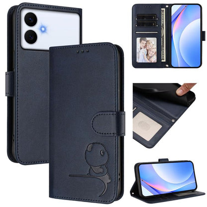 Litter Panda Embossing RFID Leather Phone Case with Lanyard, For Galaxy S26 FE 5G, For Samsung Galaxy S26+ 5G, For Samsung Galaxy S26 Edge 5G, For Samsung Galaxy S26 Ultra 5G, For Samsung Galaxy S26 5G, For Samsung Galaxy S25 Edge 5G                   ...