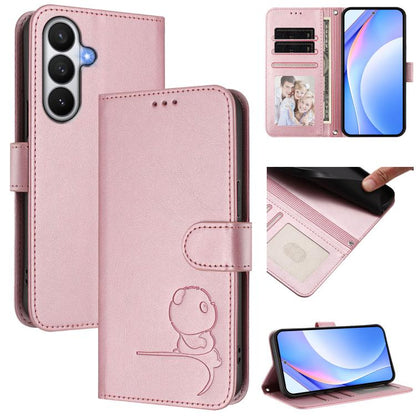 Litter Panda Embossing RFID Leather Phone Case with Lanyard, For Galaxy S26 FE 5G, For Samsung Galaxy S26+ 5G, For Samsung Galaxy S26 Edge 5G, For Samsung Galaxy S26 Ultra 5G, For Samsung Galaxy S26 5G, For Samsung Galaxy S25 Edge 5G                   ...