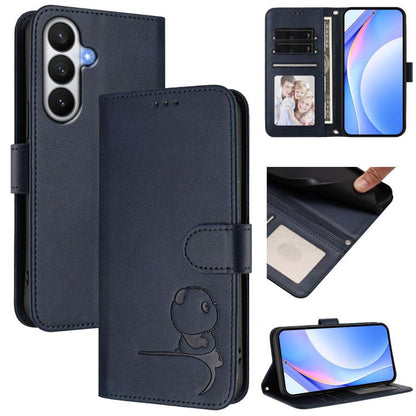 Litter Panda Embossing RFID Leather Phone Case with Lanyard, For Galaxy S26 FE 5G, For Samsung Galaxy S26+ 5G, For Samsung Galaxy S26 Edge 5G, For Samsung Galaxy S26 Ultra 5G, For Samsung Galaxy S26 5G, For Samsung Galaxy S25 Edge 5G                   ...
