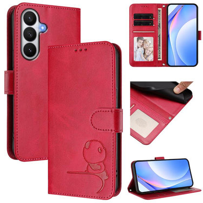 Litter Panda Embossing RFID Leather Phone Case with Lanyard, For Galaxy S26 FE 5G, For Samsung Galaxy S26+ 5G, For Samsung Galaxy S26 Edge 5G, For Samsung Galaxy S26 Ultra 5G, For Samsung Galaxy S26 5G, For Samsung Galaxy S25 Edge 5G                   ...