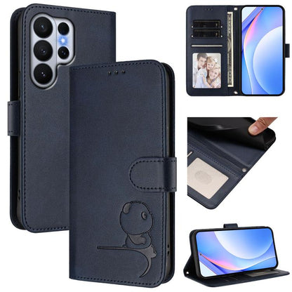 Litter Panda Embossing RFID Leather Phone Case with Lanyard, For Galaxy S26 FE 5G, For Samsung Galaxy S26+ 5G, For Samsung Galaxy S26 Edge 5G, For Samsung Galaxy S26 Ultra 5G, For Samsung Galaxy S26 5G, For Samsung Galaxy S25 Edge 5G                   ...