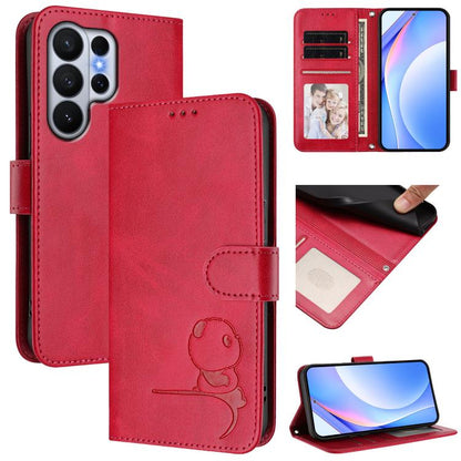Litter Panda Embossing RFID Leather Phone Case with Lanyard, For Galaxy S26 FE 5G, For Samsung Galaxy S26+ 5G, For Samsung Galaxy S26 Edge 5G, For Samsung Galaxy S26 Ultra 5G, For Samsung Galaxy S26 5G, For Samsung Galaxy S25 Edge 5G                   ...