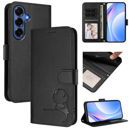 Litter Panda Embossing RFID Leather Phone Case with Lanyard, For Galaxy S26 FE 5G, For Samsung Galaxy S26+ 5G, For Samsung Galaxy S26 Edge 5G, For Samsung Galaxy S26 Ultra 5G, For Samsung Galaxy S26 5G, For Samsung Galaxy S25 Edge 5G                   ...