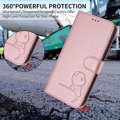 Litter Panda Embossing RFID Leather Phone Case with Lanyard, For Galaxy S26 FE 5G, For Samsung Galaxy S26+ 5G, For Samsung Galaxy S26 Edge 5G, For Samsung Galaxy S26 Ultra 5G, For Samsung Galaxy S26 5G, For Samsung Galaxy S25 Edge 5G                   ...