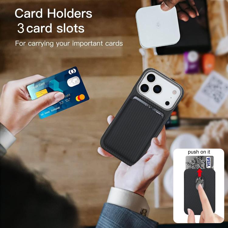Carbon Fiber MagSafe Magnetic Card Holder Phone Case