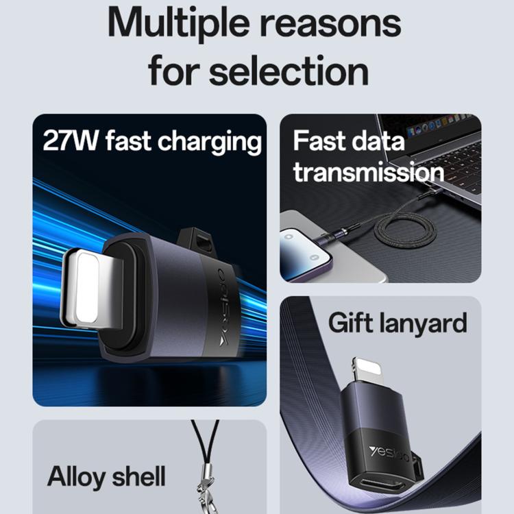 Yesido GS27 Type-C Female to 8 Pin Male Charging Adapter