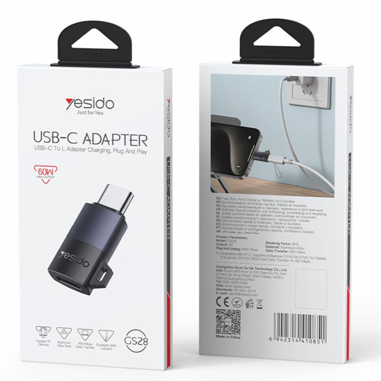 Yesido GS28 8 Pin Female to Type-C Male 60W Charging Adapter