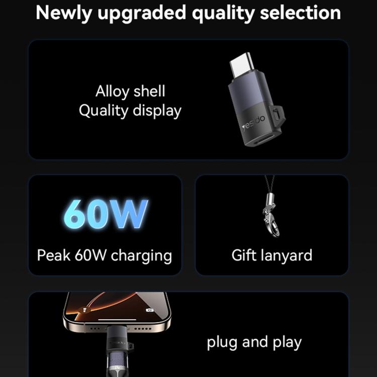 Yesido GS28 8 Pin Female to Type-C Male 60W Charging Adapter