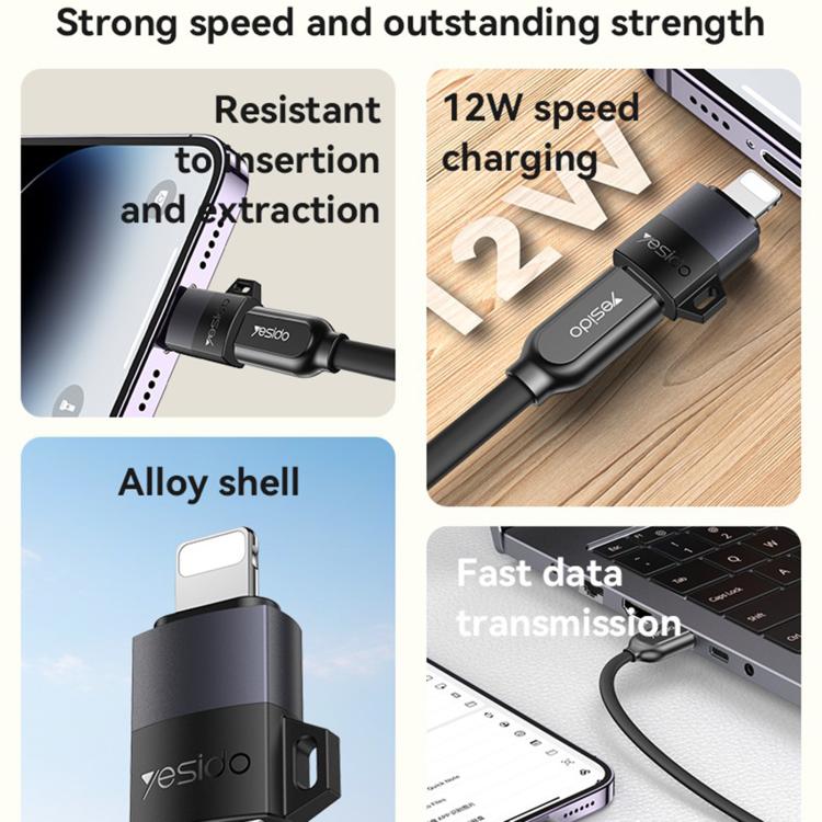 Yesido GS30 Micro USB Female to 8 Pin Male 12W Charging Adapter