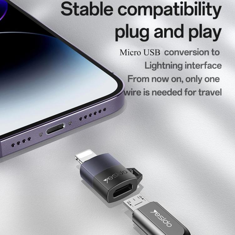 Yesido GS30 Micro USB Female to 8 Pin Male 12W Charging Adapter
