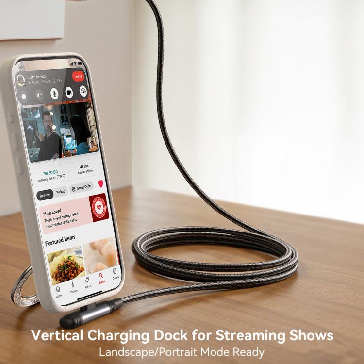 JOYROOM S-A56 EnjoyX Series 30W Type-C to 8 Pin 90 Degree Fast Charging Data Cable