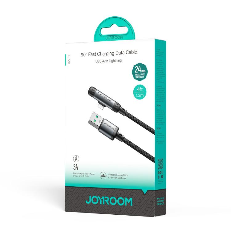JOYROOM S-A56 EnjoyX Series 3A USB to 8 Pin 90 Degree Fast Charging Data Cable