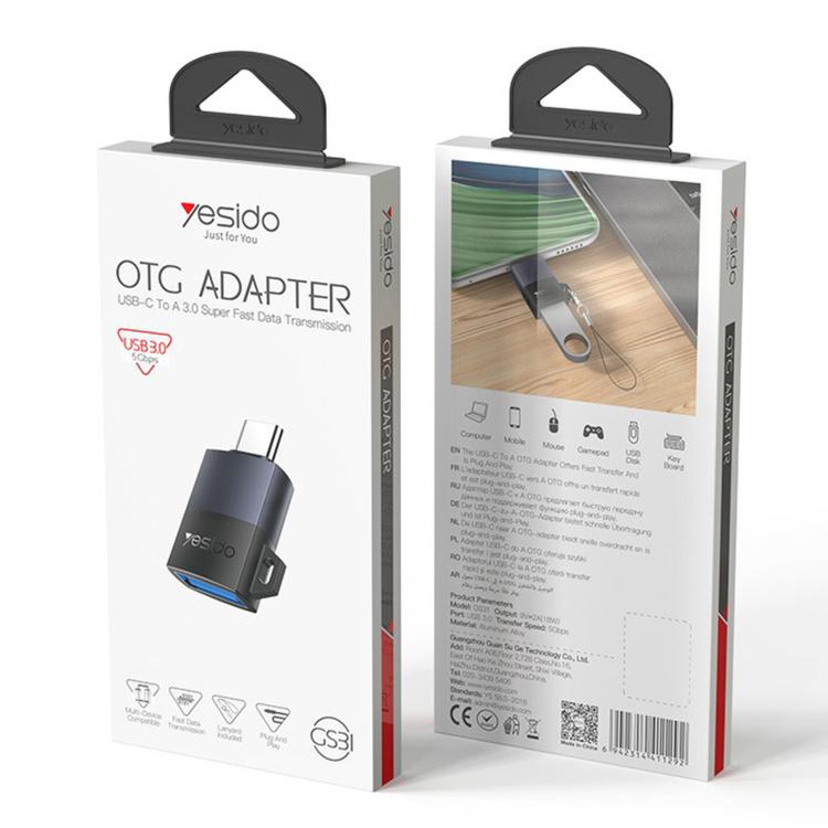 Yesido GS31 USB 3.0 Female to Type-C Male 18W Charging Adapter
