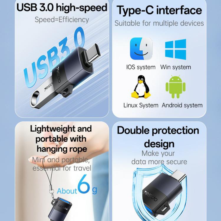Yesido GS31 USB 3.0 Female to Type-C Male 18W Charging Adapter