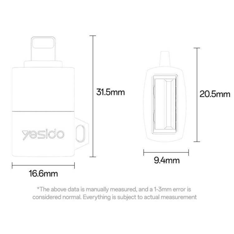 Yesido GS32 USB 2.0 Female to 8 Pin Male 480Mbps Charging Adapter
