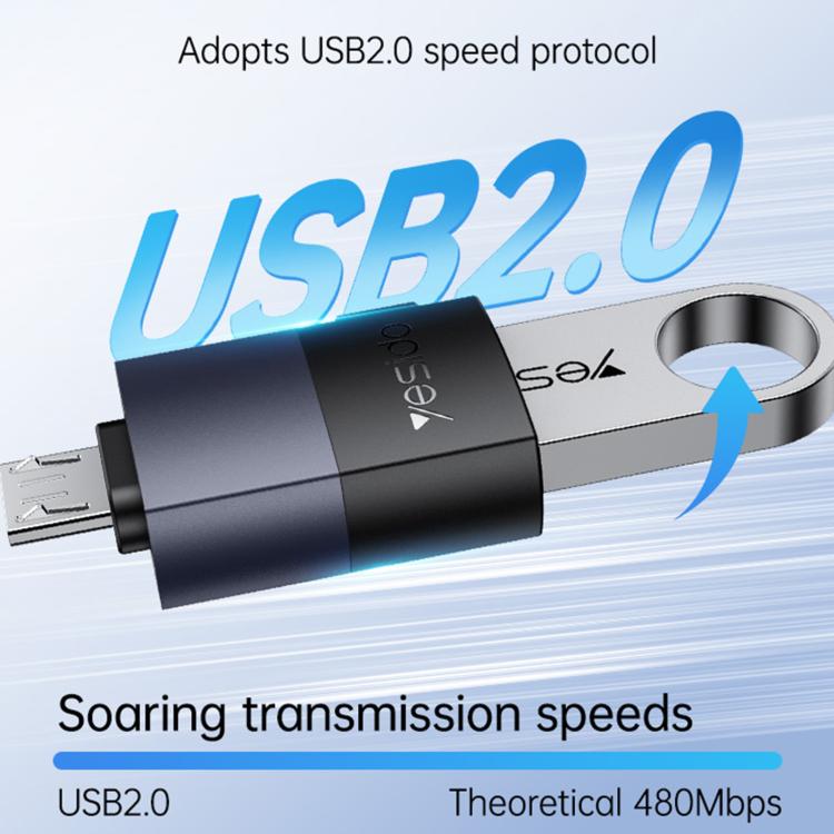 Yesido GS33 USB 2.0 Female to Micro USB Male 480Mbps Charging Adapter