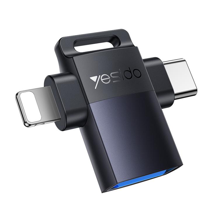Yesido GS35 2 in 1 USB 3.0 Female to Type-C/8 Pin Male Charging Adapter