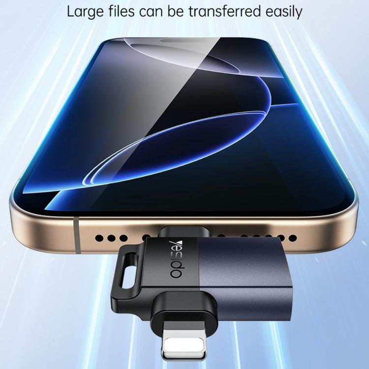 Yesido GS35 2 in 1 USB 3.0 Female to Type-C/8 Pin Male Charging Adapter