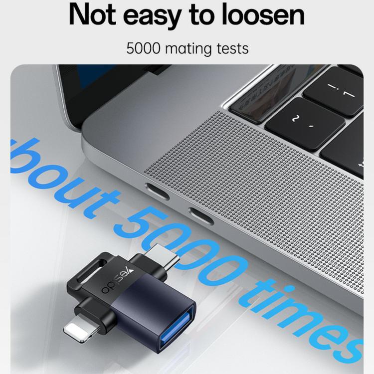 Yesido GS35 2 in 1 USB 3.0 Female to Type-C/8 Pin Male Charging Adapter