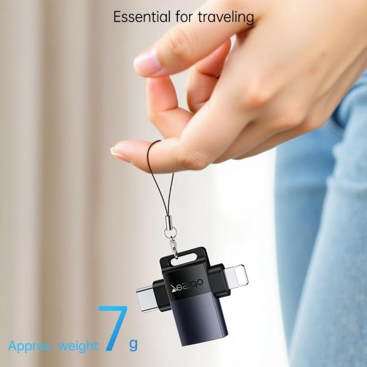 Yesido GS35 2 in 1 USB 3.0 Female to Type-C/8 Pin Male Charging Adapter