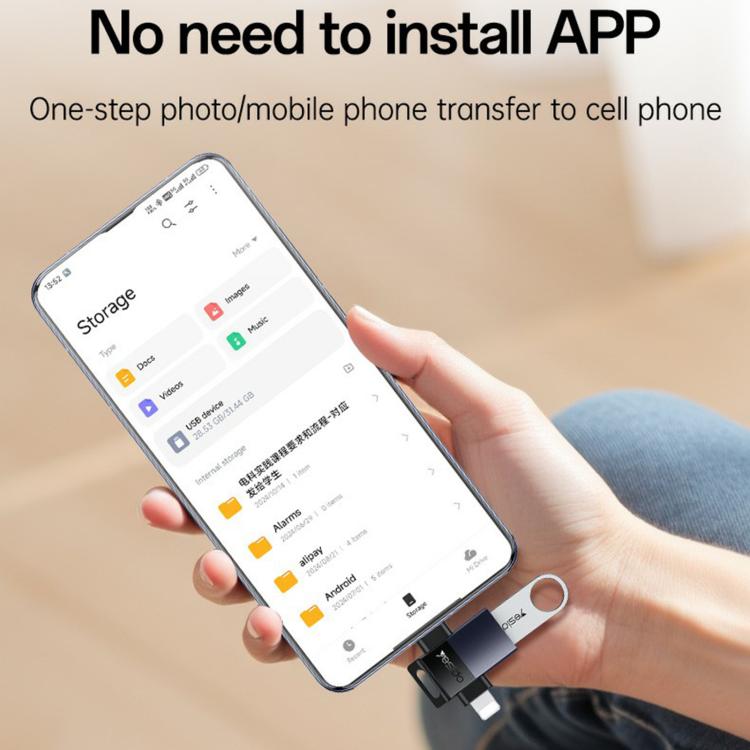 Yesido GS35 2 in 1 USB 3.0 Female to Type-C/8 Pin Male Charging Adapter