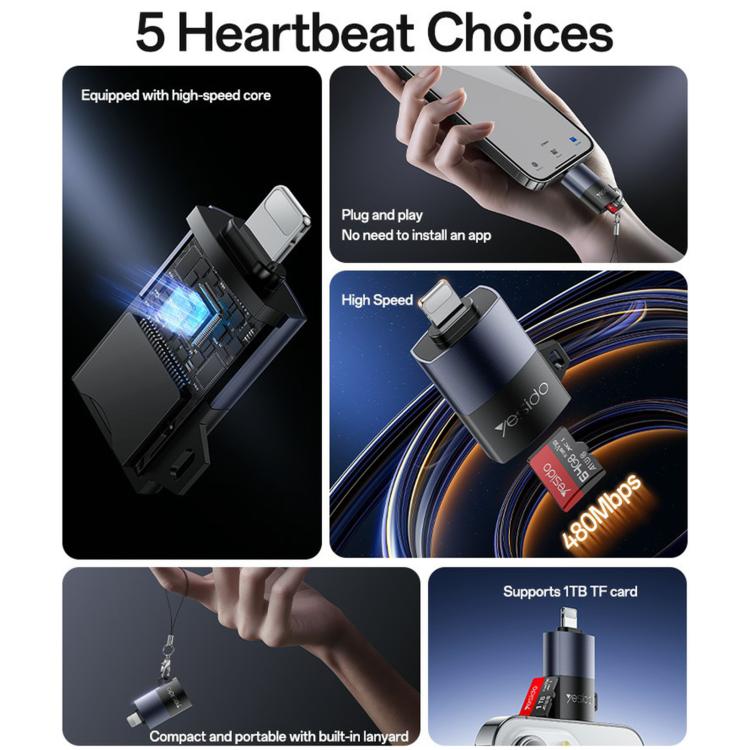 Yesido GS38 8 Pin TF Card Reader