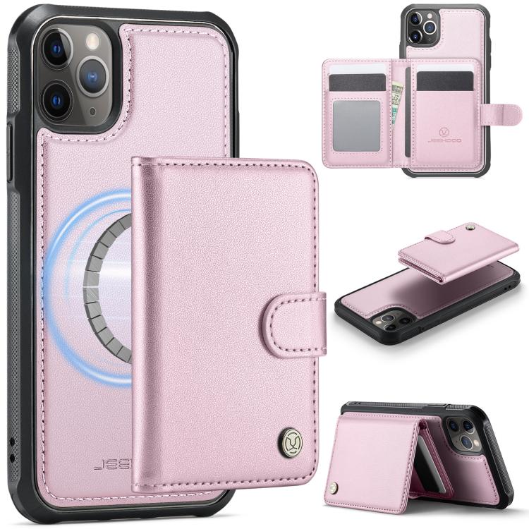 JEEHOOD J09 Buckle Card Bag MagSafe Magnetic Style RFID Leather Phone Case