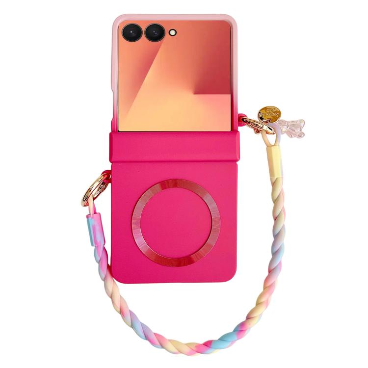 Integrated Hinge Side Buckle MagSafe Skin Feel PC Phone Case with Strap