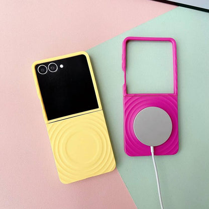 Wave Texture MagSafe Skin Feel PC Phone Case, For Samsung Galaxy Z Flip7 FE /6 /5, For Samsung Galaxy Z Flip7 5G