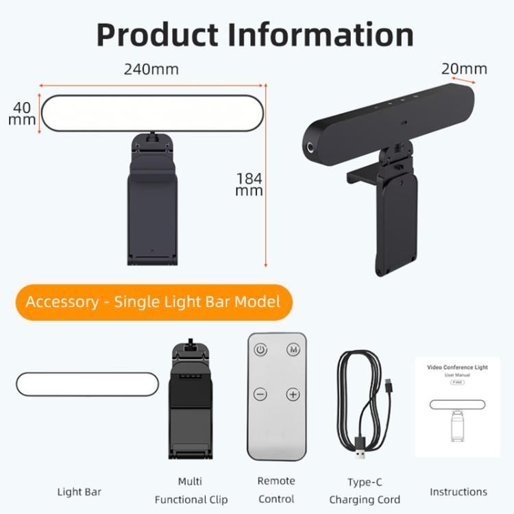 F-663 LED Monitor Screen Fill Light Video Conference Light