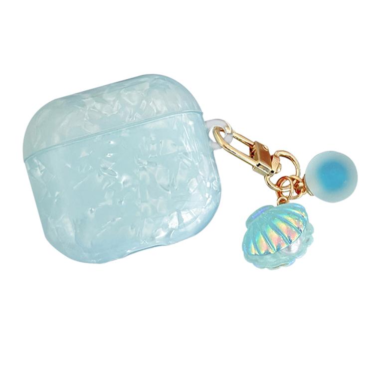 Shell Texture Pearl Hanging Buckle Earphone Case