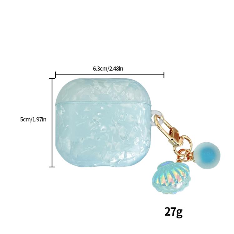 Shell Texture Pearl Hanging Buckle Earphone Case