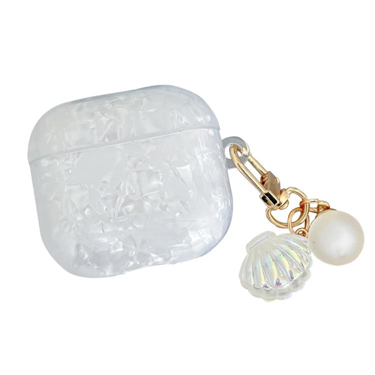 Shell Texture Pearl Hanging Buckle Earphone Case