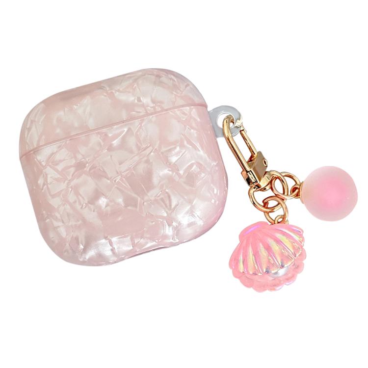 Shell Texture Pearl Hanging Buckle Earphone Case