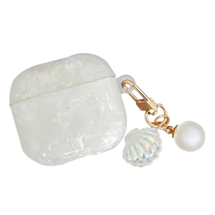 Shell Texture Pearl Hanging Buckle Earphone Case