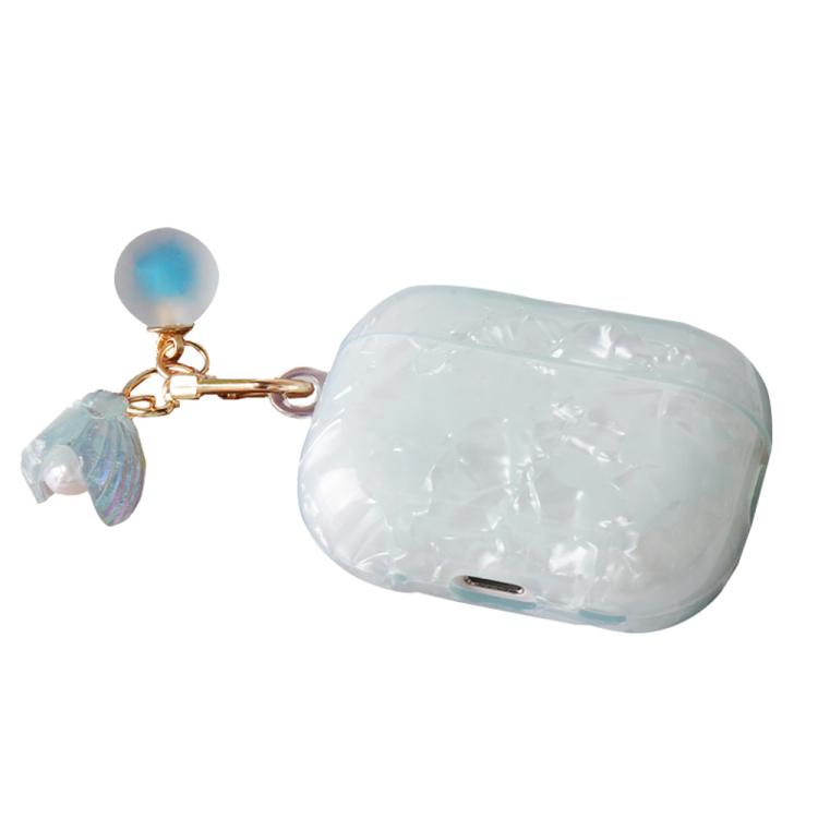 Shell Texture Pearl Hanging Buckle Earphone Case