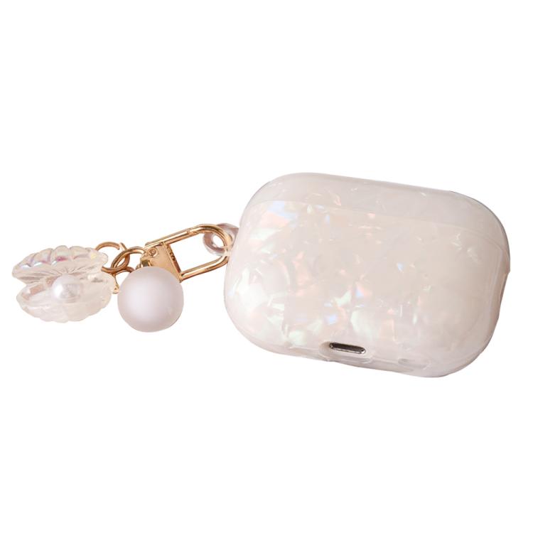 Shell Texture Pearl Hanging Buckle Earphone Case