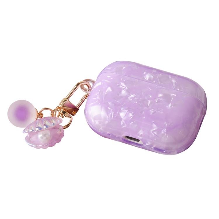 Shell Texture Pearl Hanging Buckle Earphone Case