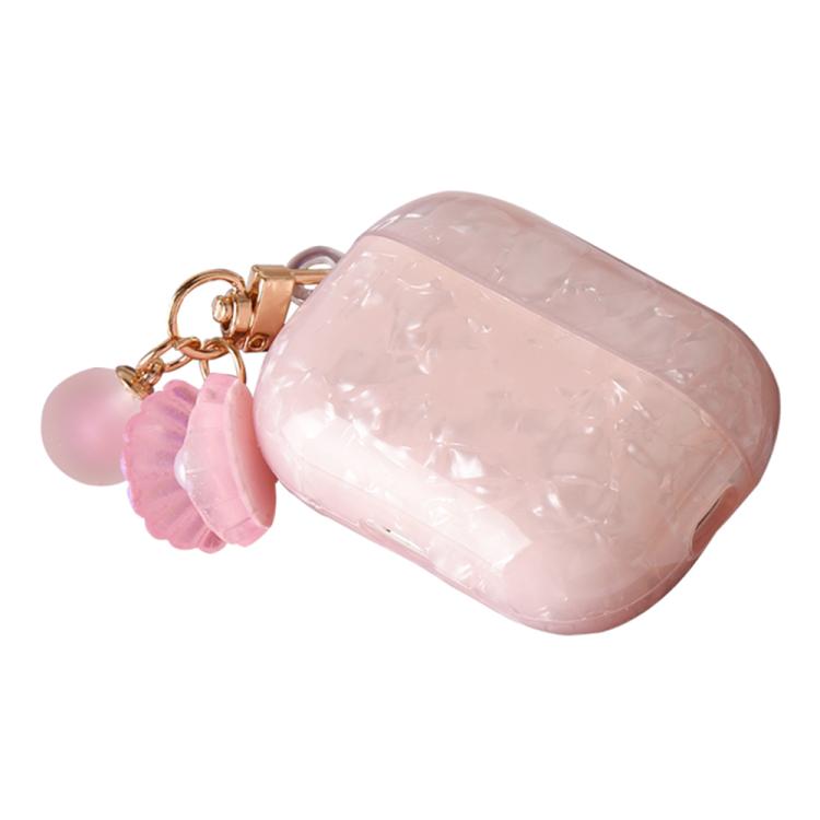 Shell Texture Pearl Hanging Buckle Earphone Case