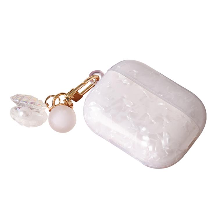 Shell Texture Pearl Hanging Buckle Earphone Case