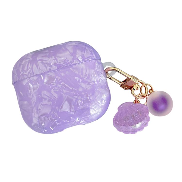Shell Texture Pearl Hanging Buckle Earphone Case