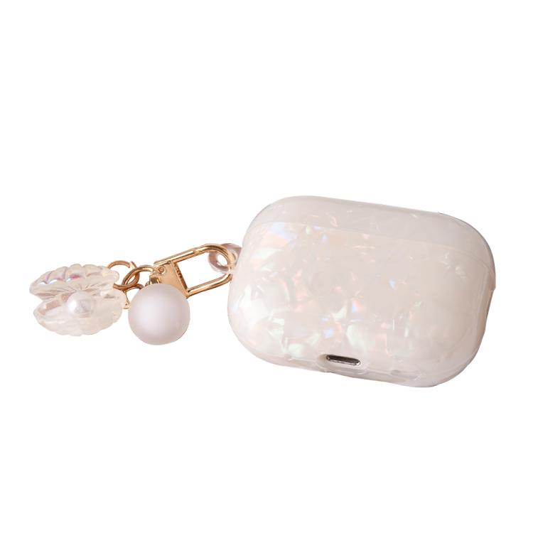 Shell Texture Pearl Hanging Buckle Earphone Case