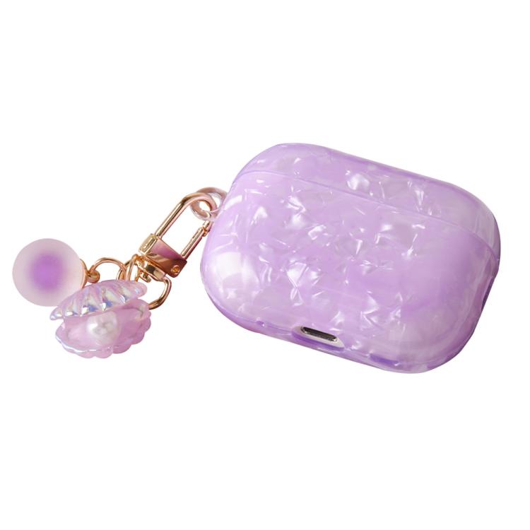 Shell Texture Pearl Hanging Buckle Earphone Case