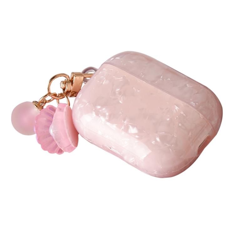 Shell Texture Pearl Hanging Buckle Earphone Case