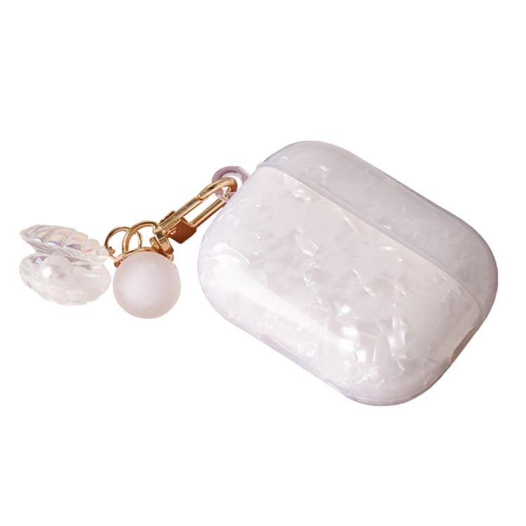 Shell Texture Pearl Hanging Buckle Earphone Case