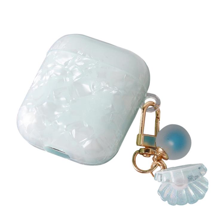 Shell Texture Pearl Hanging Buckle Earphone Case