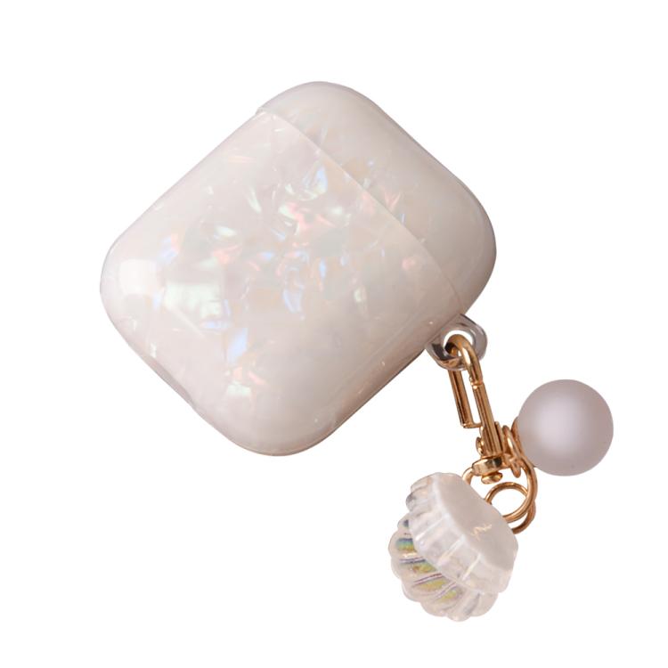 Shell Texture Pearl Hanging Buckle Earphone Case